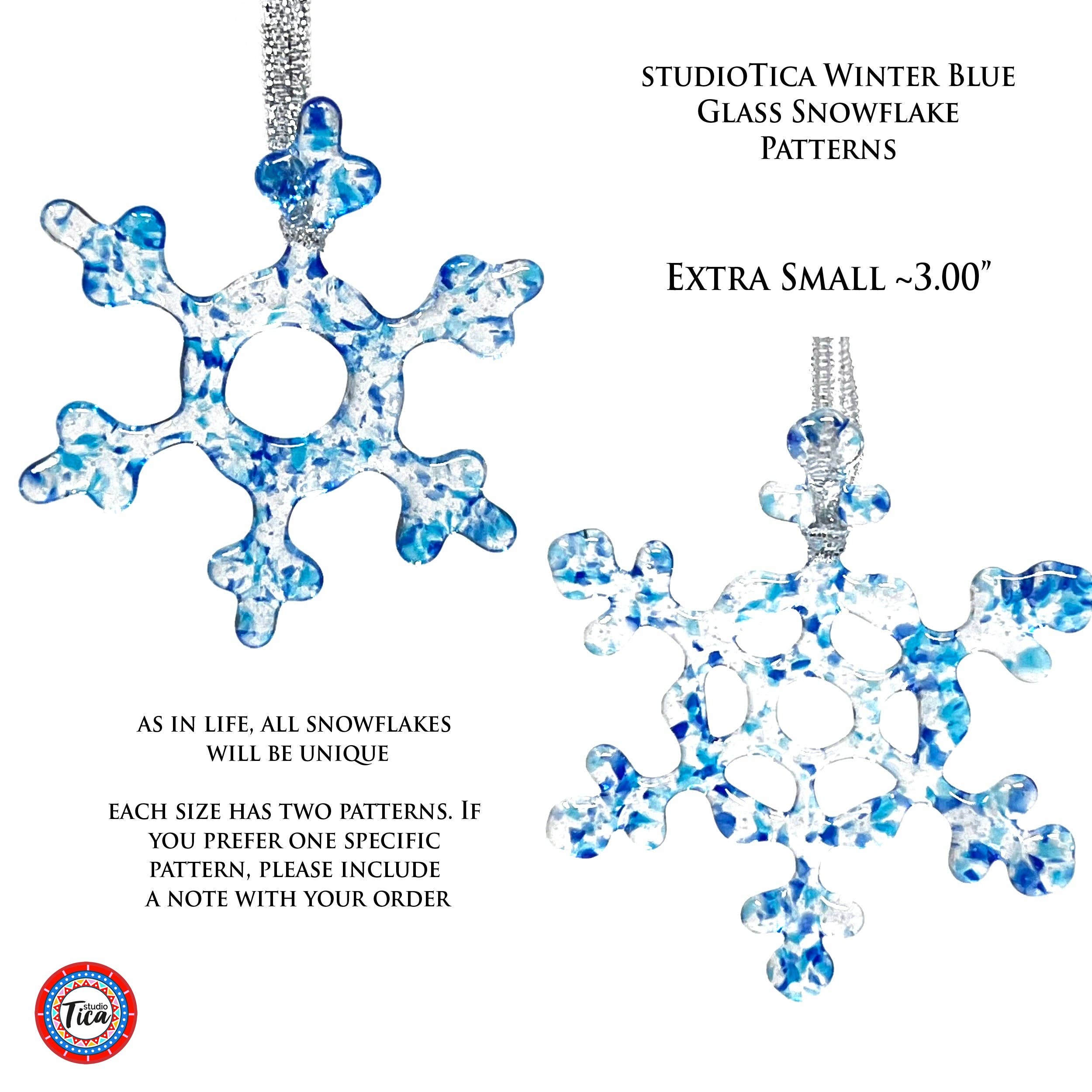 studioTica - Wholesale Ornament - Handmade Glass Snowflake - Winter Blue0