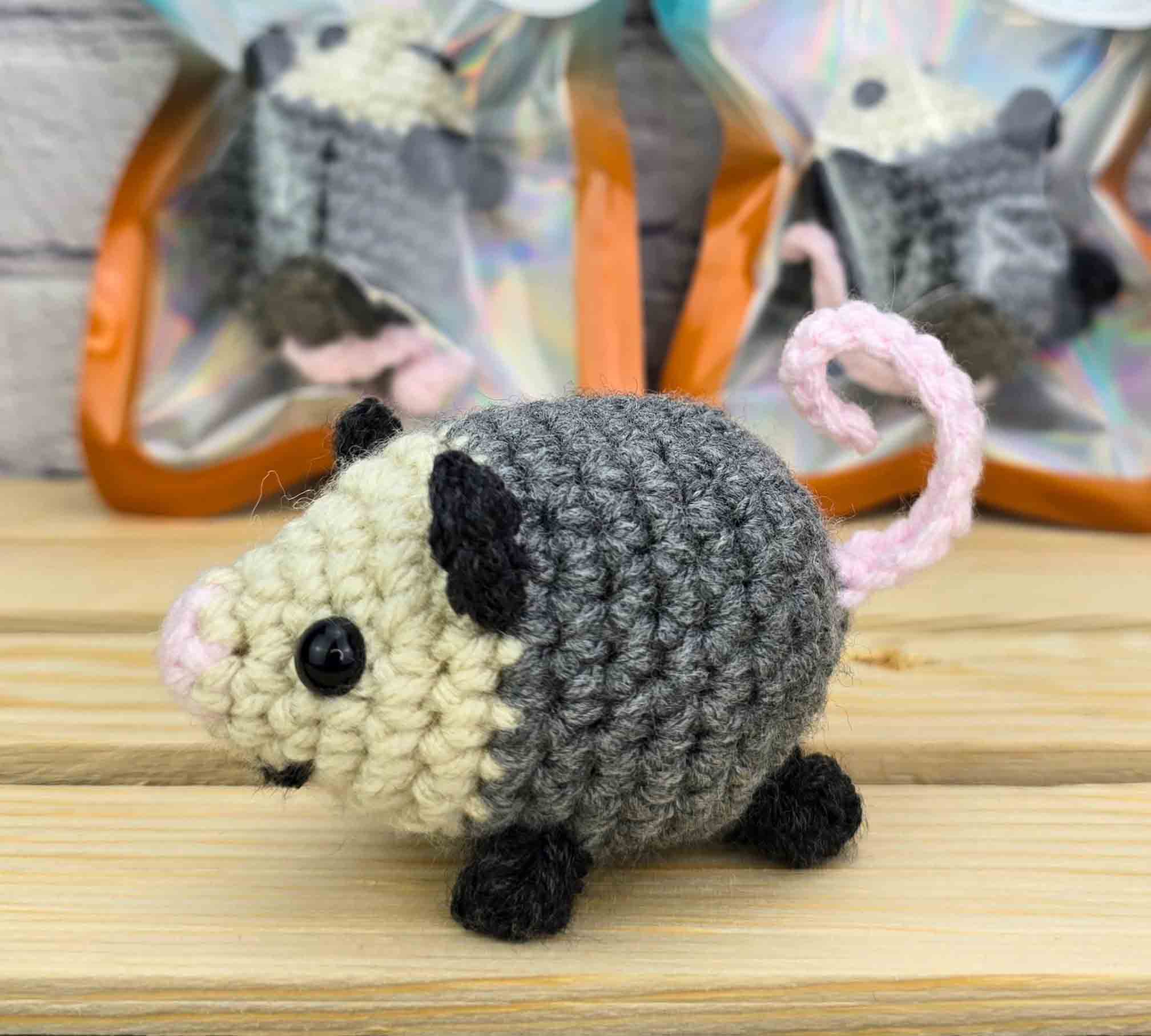 TOMOPOD LLC - Wholesale Car Decorative Charm - Women's - Crochet Opossum, Handmade Stuffed Opossum, Amigurumi Opossum4