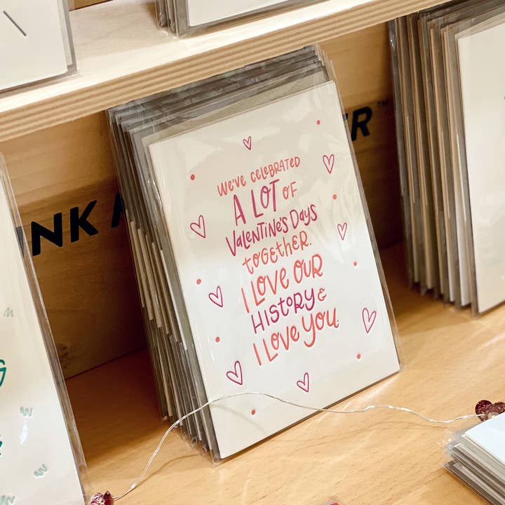 Love Our History - Tarjeta de San Valentín para venta al por mayor de INK MEETS PAPER