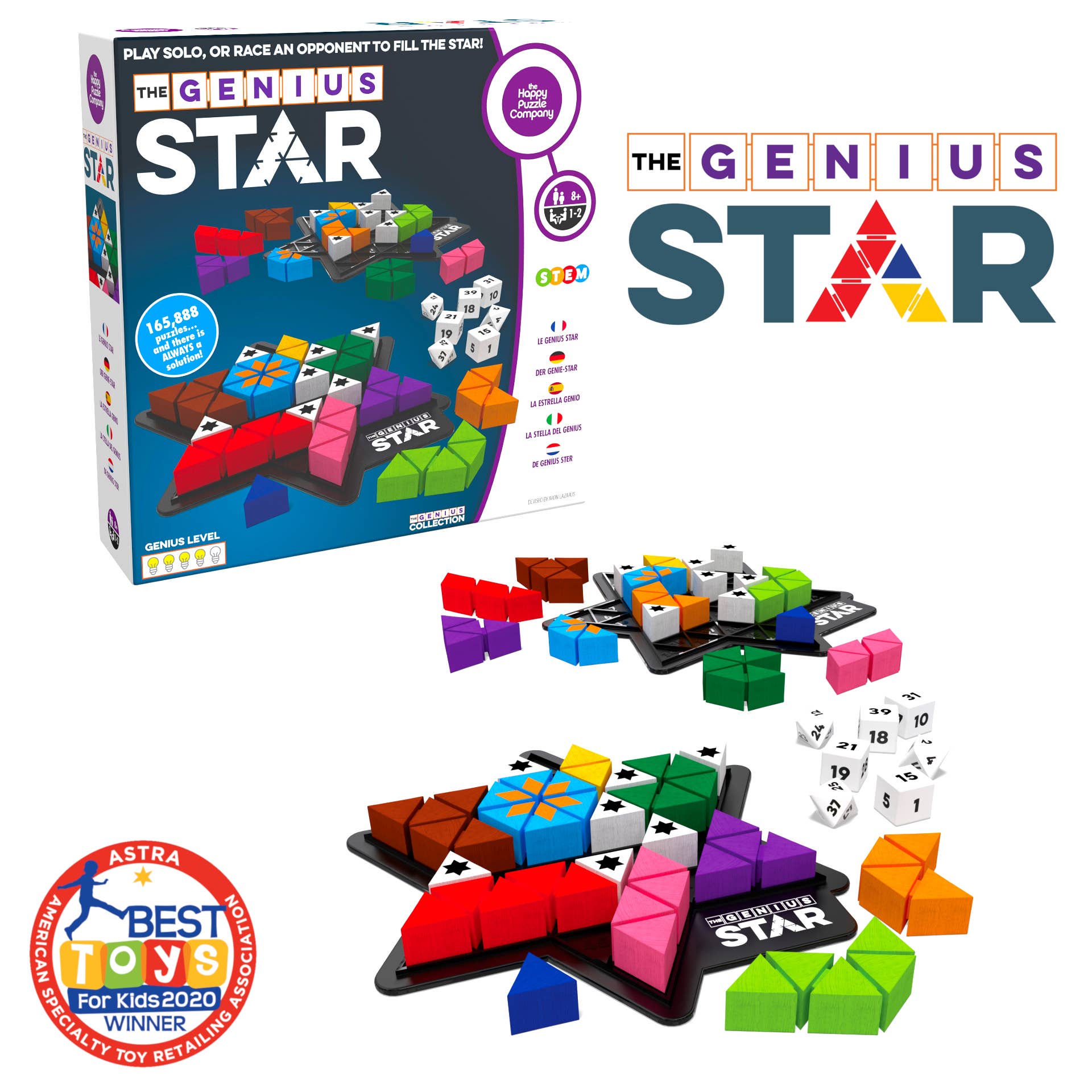 The Genius Square 62208 Solutions STEM Puzzle Game Game of the Year Nominee 