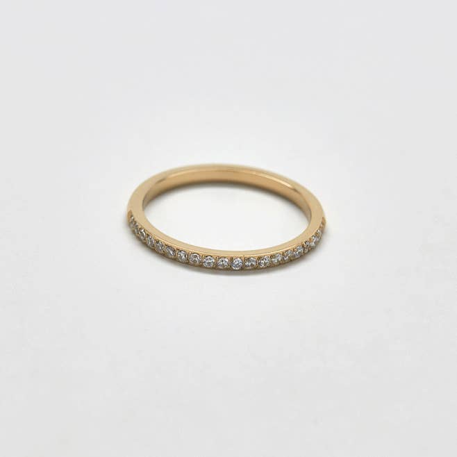 Pave Gold Stacking Ring - Tarnish/Water Resistant Jewelry; Christmas 2025 for wholesale by Admiral Row Jewelry