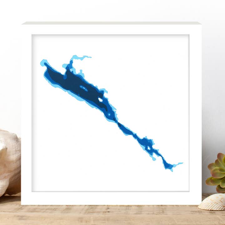 Gull Lake (Muskoka) Bathymetrische kaart van papier voor wholesale door Cardtography