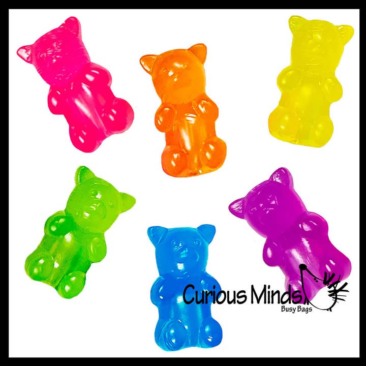 Curious Minds Toys - Wholesale Pencil topper – Child - Pack of 6 Gummy Bear Squishy Fidget Pencil Toppers - Cute An5
