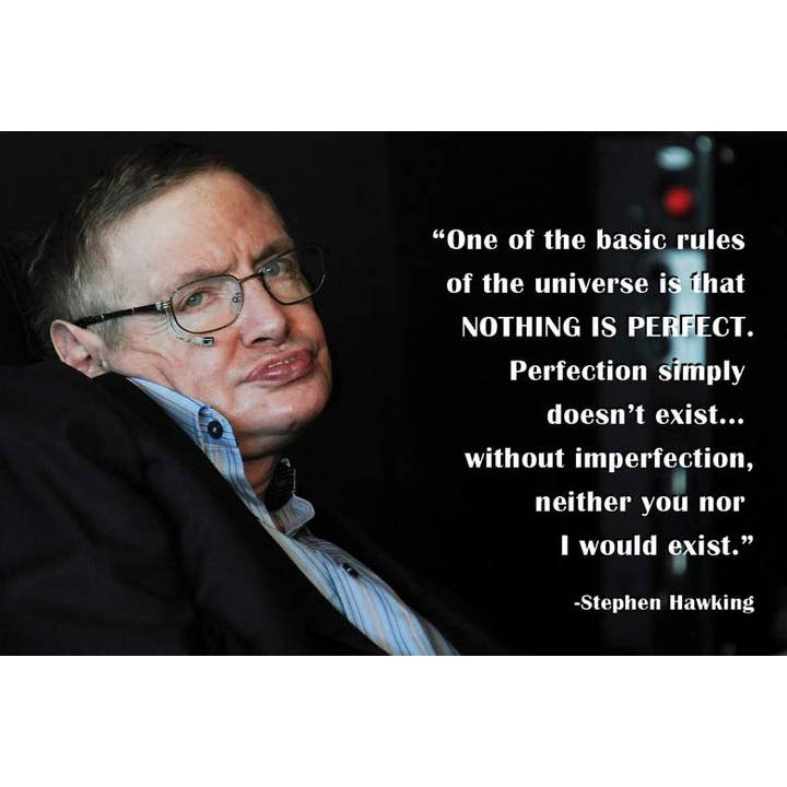 VisionWorks LLC - Wholesale Postcard - Postcard: Nothing is Perfect... Quote by Stephen Hawking.
