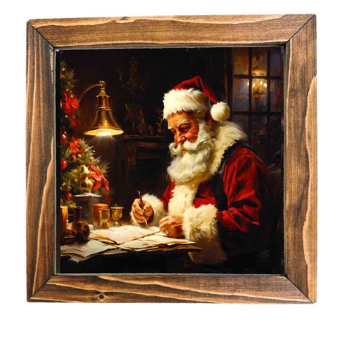 Kerstman maakt een lijst ingelijst kerstbord voor wholesale door Teele and Co.