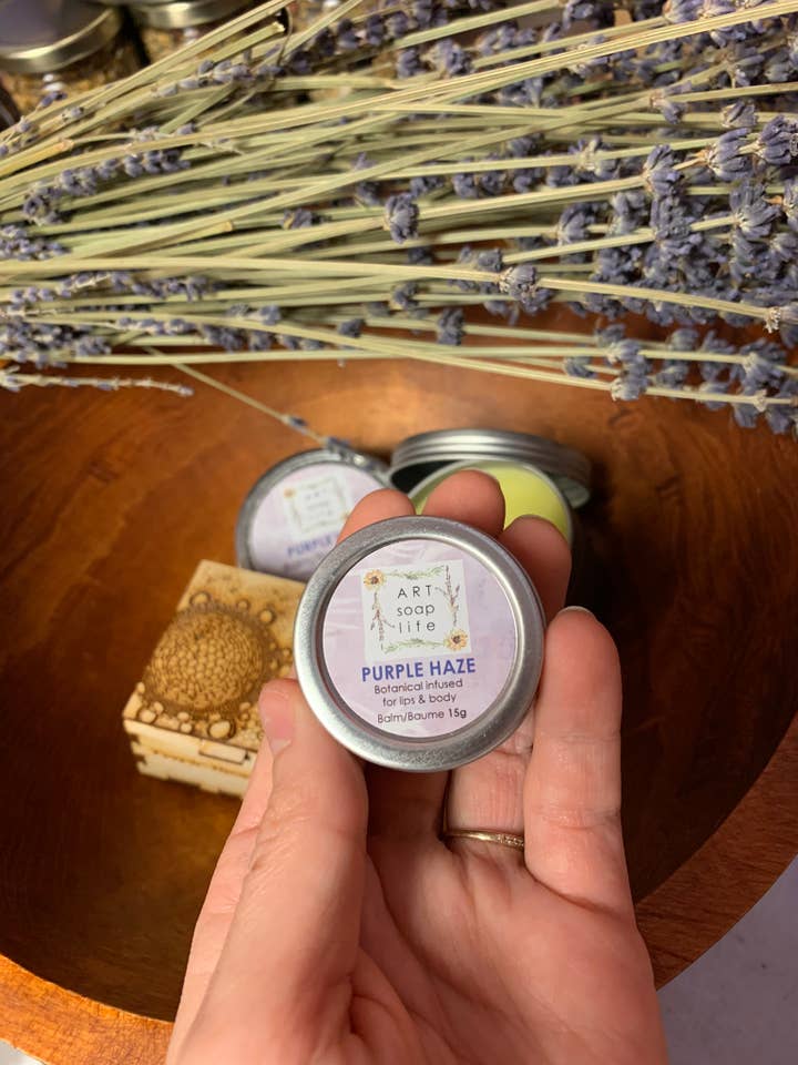 Purple Haze Beeswax Balm, for lips and body for wholesale by Art Soap Life
