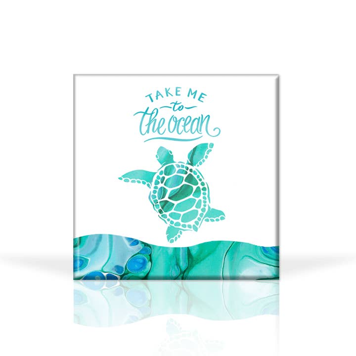 Fluidez Magnet Metálico Costeiro 3" x 3" por atacado de Fluidity Drinkware