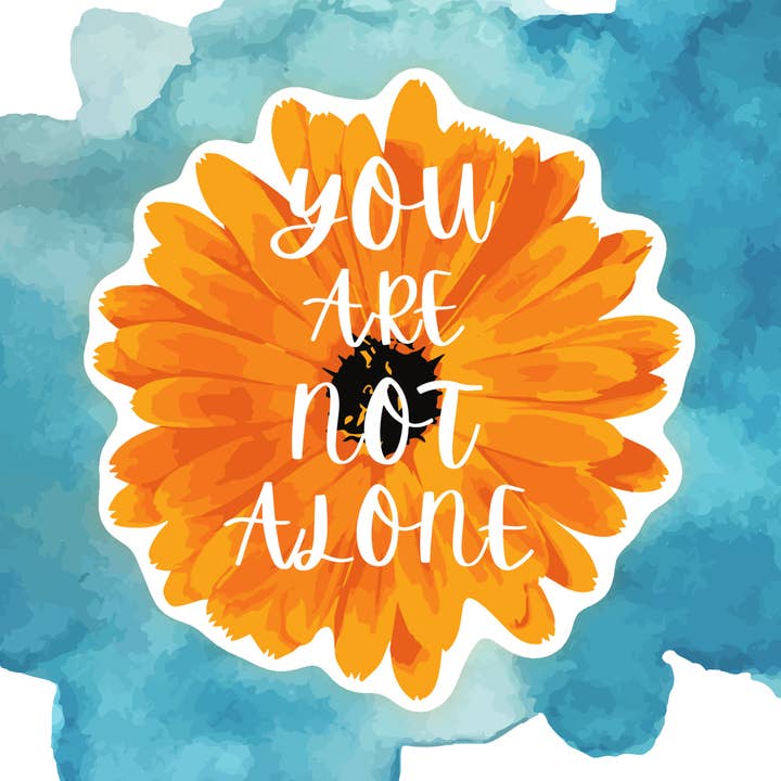 Du är inte ensam blomma Klistermärke för wholesale av Blonde owl designs