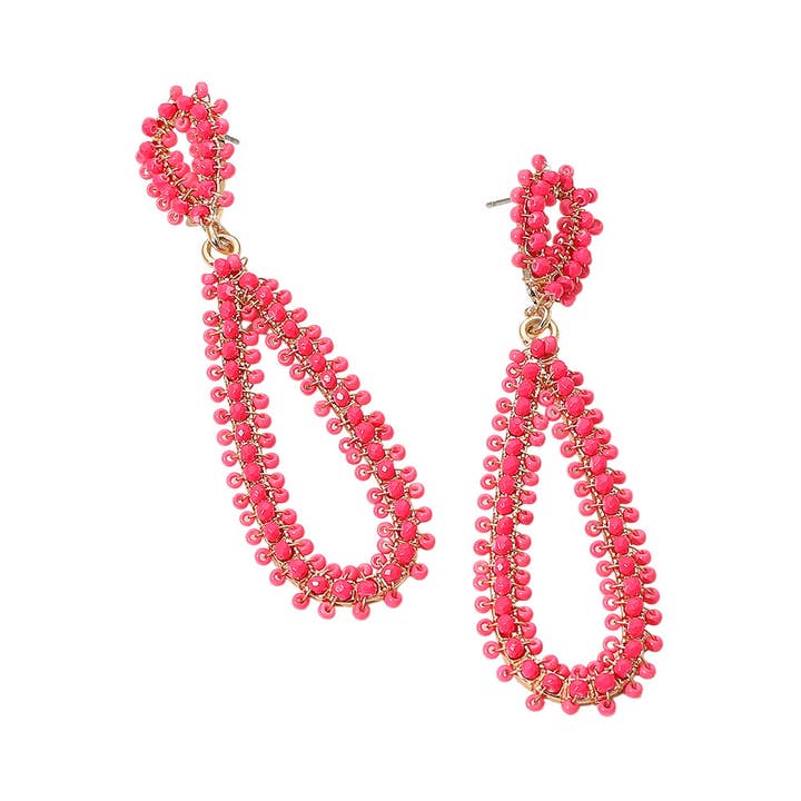 Sensibling Corp. - Wholesale Dangle Earrings - Seed Beaded Long Teardrop Dangle Earrings
7