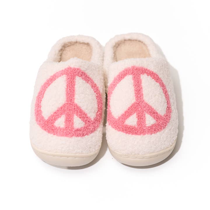 Malibu Sugar - Vendita all'ingrosso Pantofole - Bambini - Pantofole in Peluche con Segno di Pace per Ragazzi/Adolescenti!! - 2 Colori!!