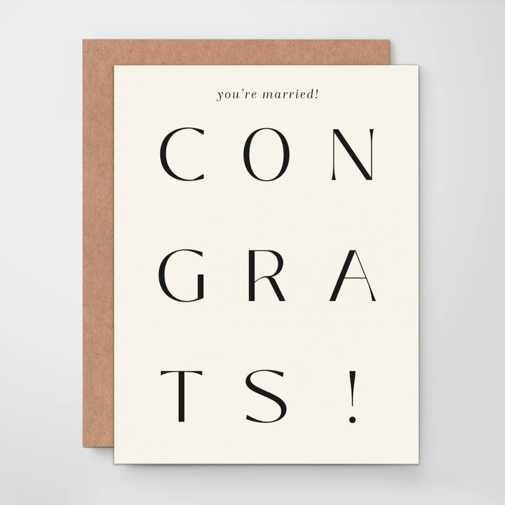 Carte de félicitations de mariage - Carte simple et élégante pour la vente par Assar