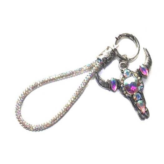 Porta-chaves Cabeça de Touro Ocidental com Cristais e Pulseira Brilhante por atacado de Snowing West