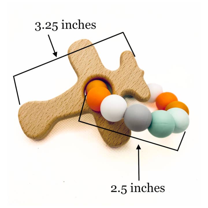 Root & Sky Supply Co. - Wholesale Teether (not clip-on) – Baby - Wooden Airplane & Silicone Bead Teether6