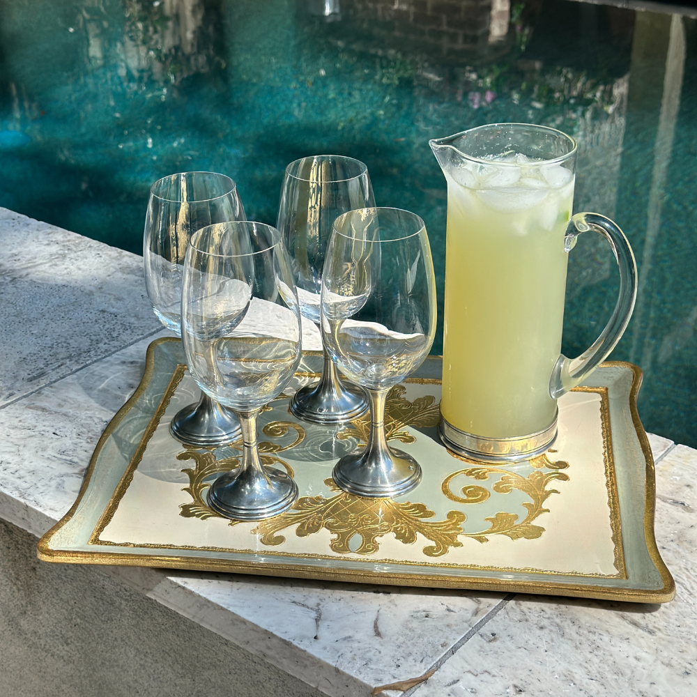 Arte Italica & Crown Linen Designs – wholesale Prydnadsbricka – Florentino Baroque Rektangulär Bricka, Villa Blå3