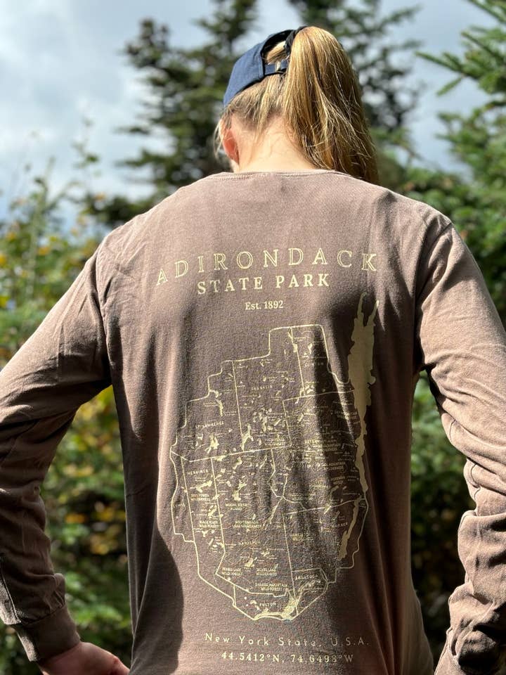 Just Wandering Co. - Wholesale Screen Printed T-Shirt - Women's - Adirondack Park Long Sleeve Shirt | Plattsburgh, New York |14