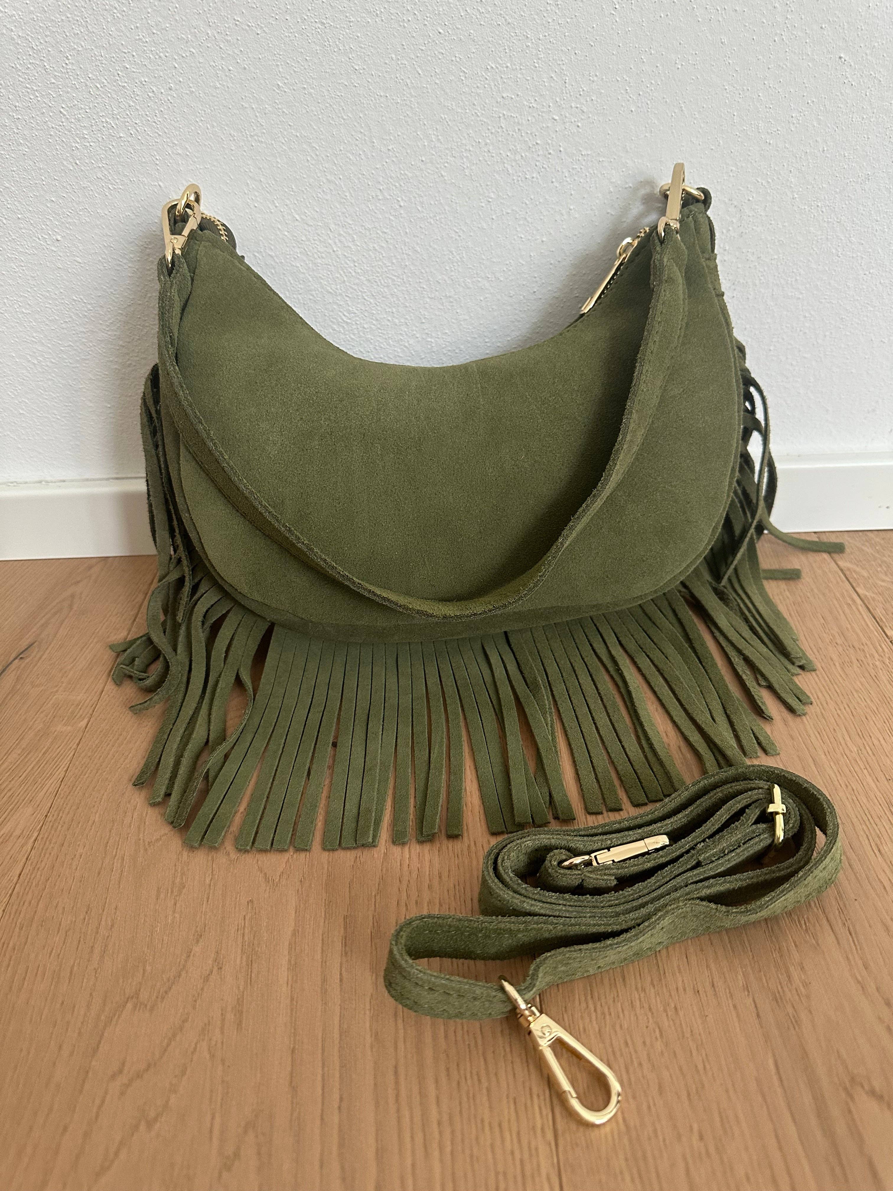 Zhade - Venta al por mayor Bolso con correa - Mujer - NINFEA - bolso de hombro de ante con flecos16