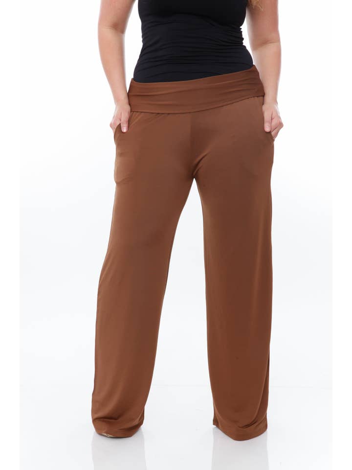 WHITE MARK - Vendita all'ingrosso Pantalone - Donna - Pantaloni Palazzo Solid a Taglie Forti da Donna