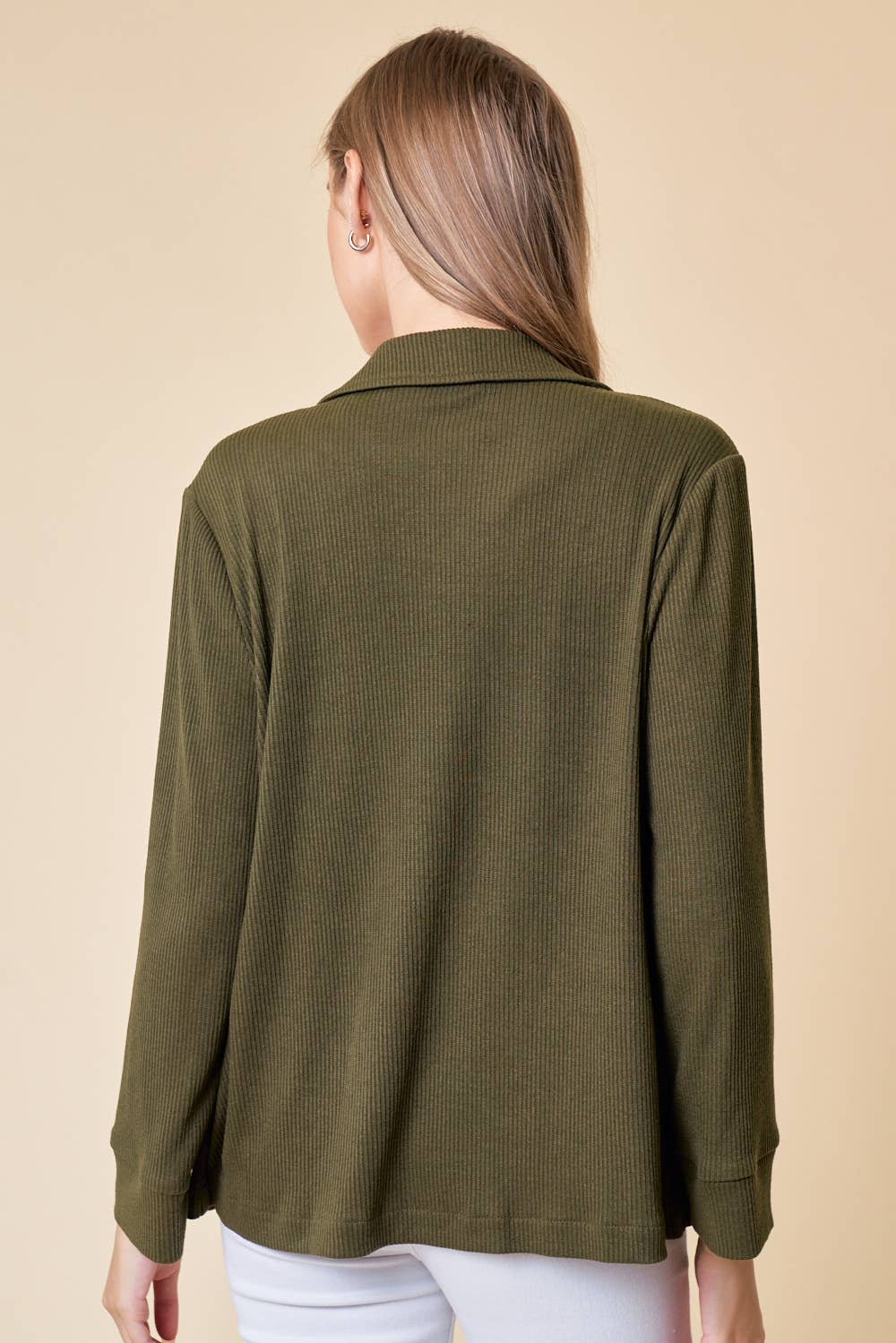 Doe and Rae - Wholesale Blazer - Women's - Placket Sleeve Knit Blazer - 10325J2