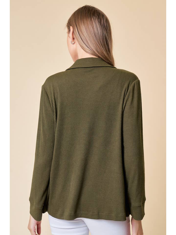 Doe and Rae - Wholesale Blazer - Women's - Placket Sleeve Knit Blazer - 10325J2