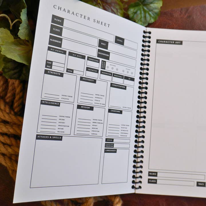 Minva Tabletop Design Co - Wholesale Journal/Diary - Character Compendium D&D 5e Multi-Character Journal
