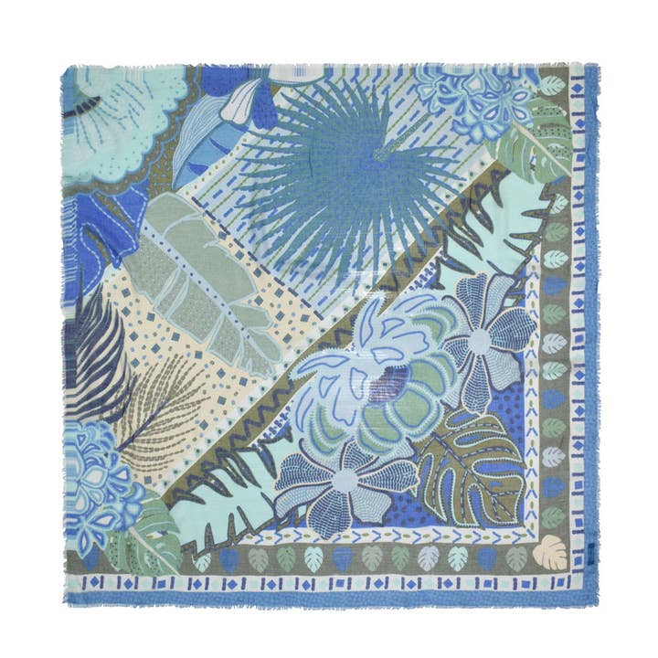 Levinson Tropisch Blad Vierkante Sjaal voor wholesale door Dupatta Designs
