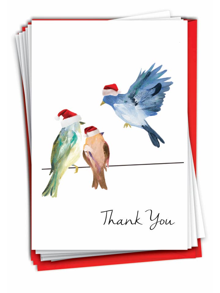 Boîte de 12 cartes de Noël - High Wire Birds pour la vente par NobleWorks