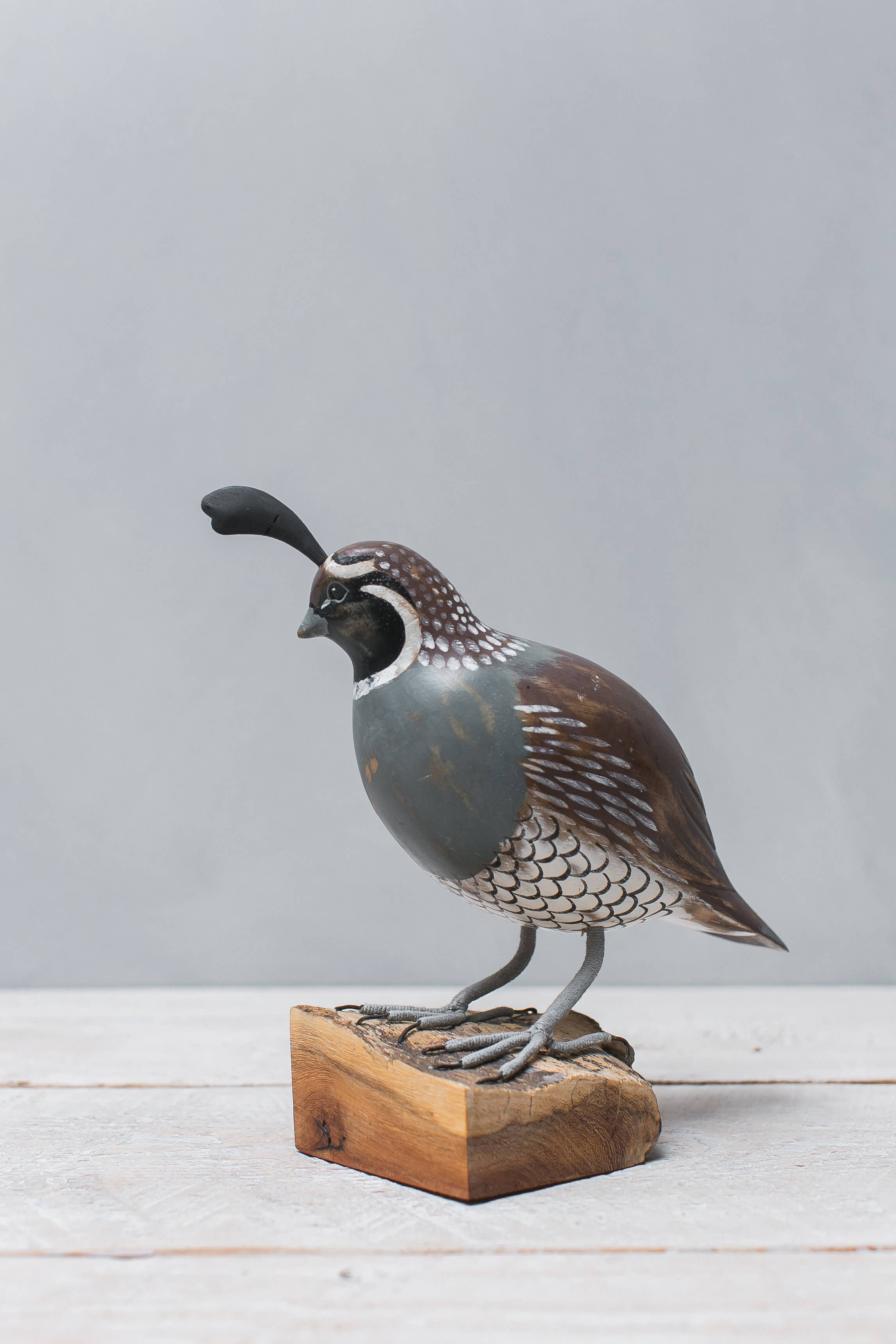 Aviologie - Wholesale Decorative Figurine - Mini Quail - 3"H  -Carved Wooden Ornament3