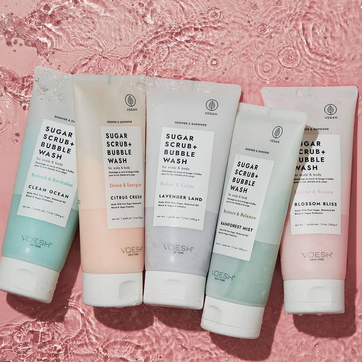 VOESH New York - Wholesale Body Scrub/Exfoliant - Sugar Scrub + Bubble Wash Display Kit