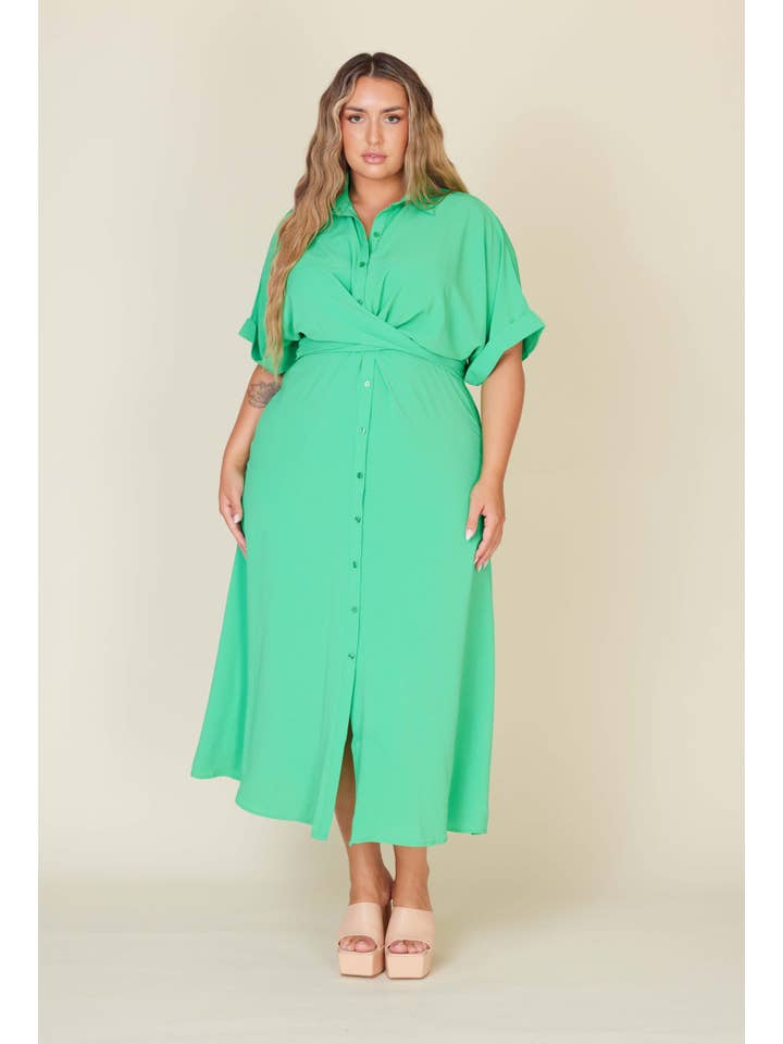 Fashion Space - Wholesale Dress - Women's - Plus Size Women Solid Maxi Dress