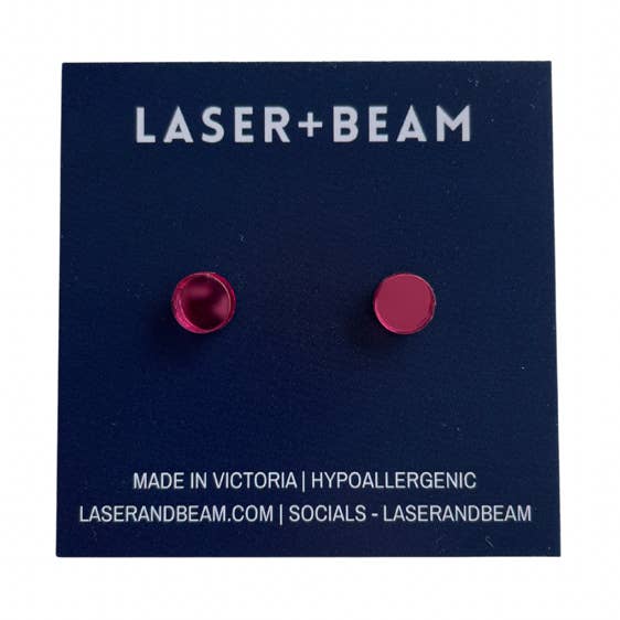 Pendientes pequeños - Espejo rosa para venta al por mayor de laserandbeam