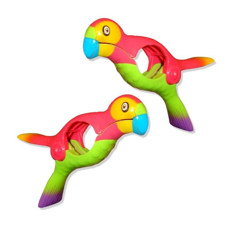 O2Cool - Wholesale Beach Accessories - O2COOL Boca Towel Clip Parrot