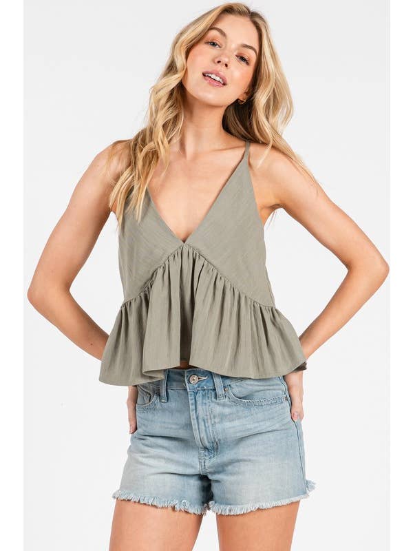 Final Touch - Wholesale Blouse - Women's - Baby Doll Racerback Crop Top - NT17395A1