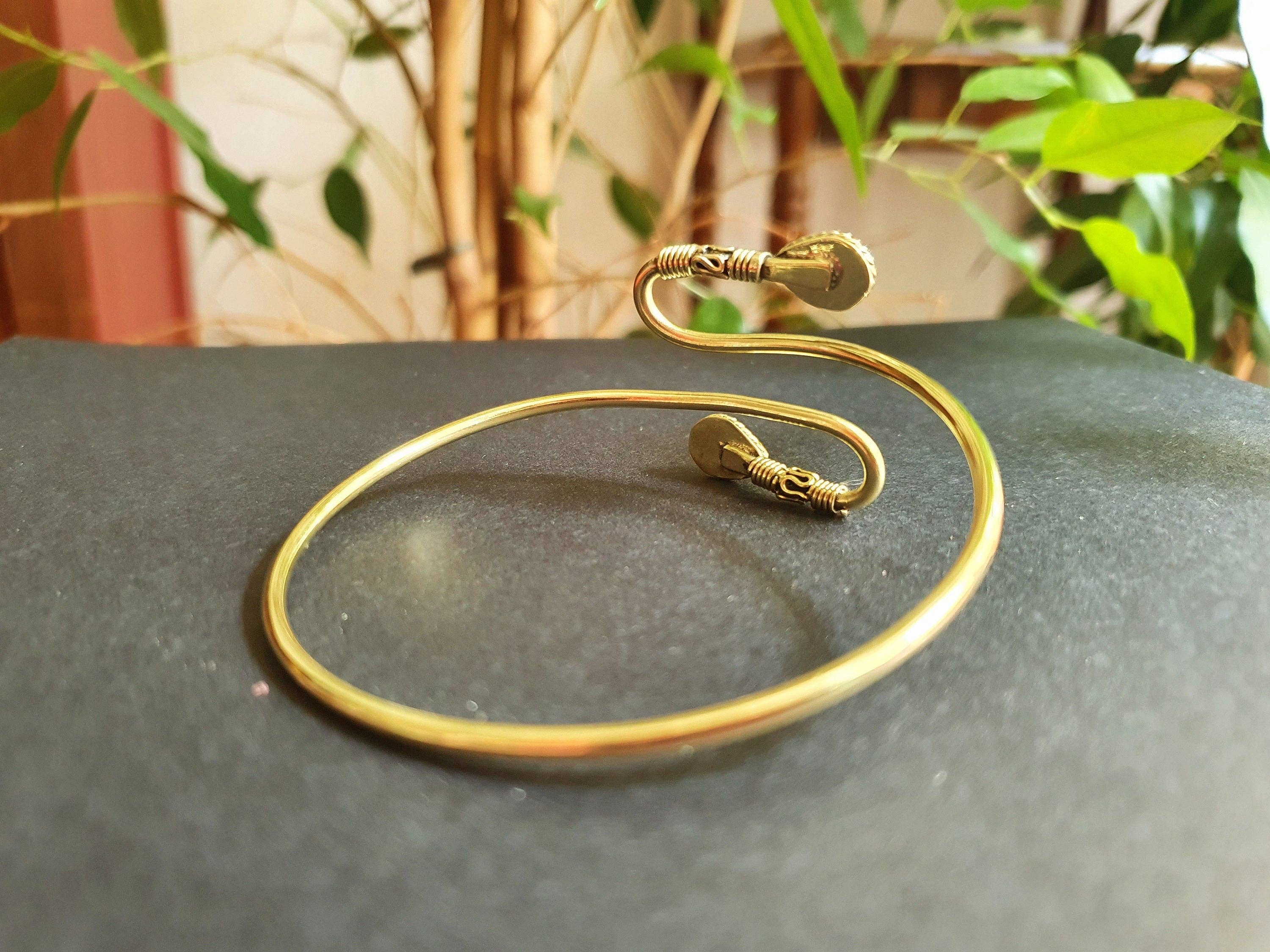 Kaali Boutique – wholesale Bangle bracelet – Spiral Boho Bracelet / Bangle / Turquoise / Brass / Arm Bracelet / Ethnic / Rustic / Bohemian / Hippie / Gypsy / Psy / Birthstone6