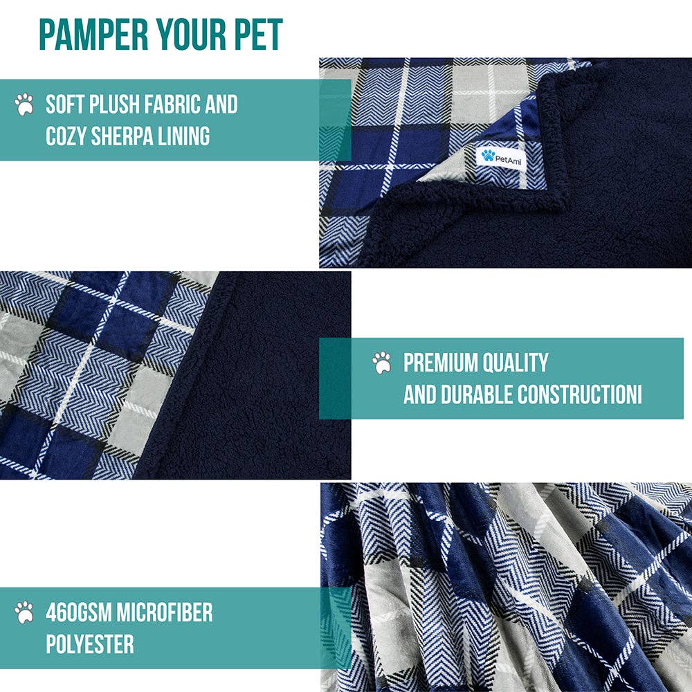 PetAmi - Vente Couverture – chat et chien - Couverture pour animaux en polaire réversible104