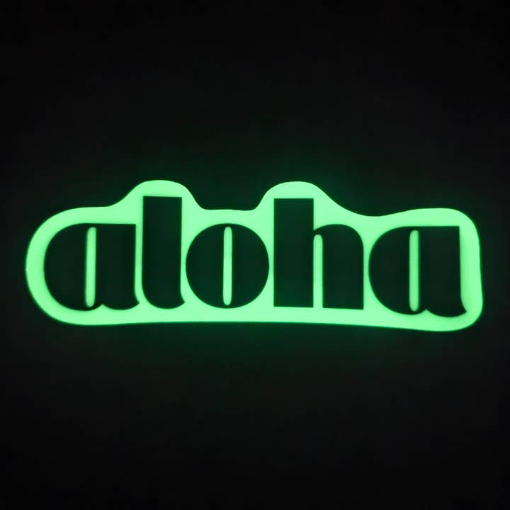 Retro Aloha Glow in the Dark Sticker 'Olelo Hawai'i pepili for wholesale by IwaWhy
