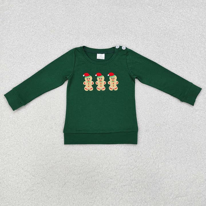 Aier Wholesale - Wholesale T-Shirt - Kids - Sibling Boys Girls Christmas Gingerbread Tee Shirts Tops