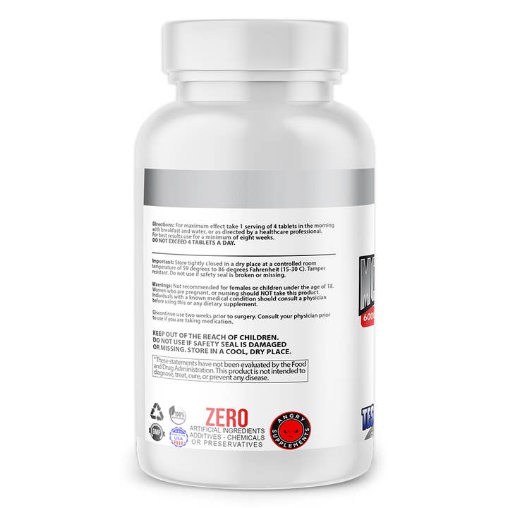 Angry Supplements - Wholesale Oral Supplement/Vitamin - Monster Test Testosterone Booster for Men, 6,000+ mg