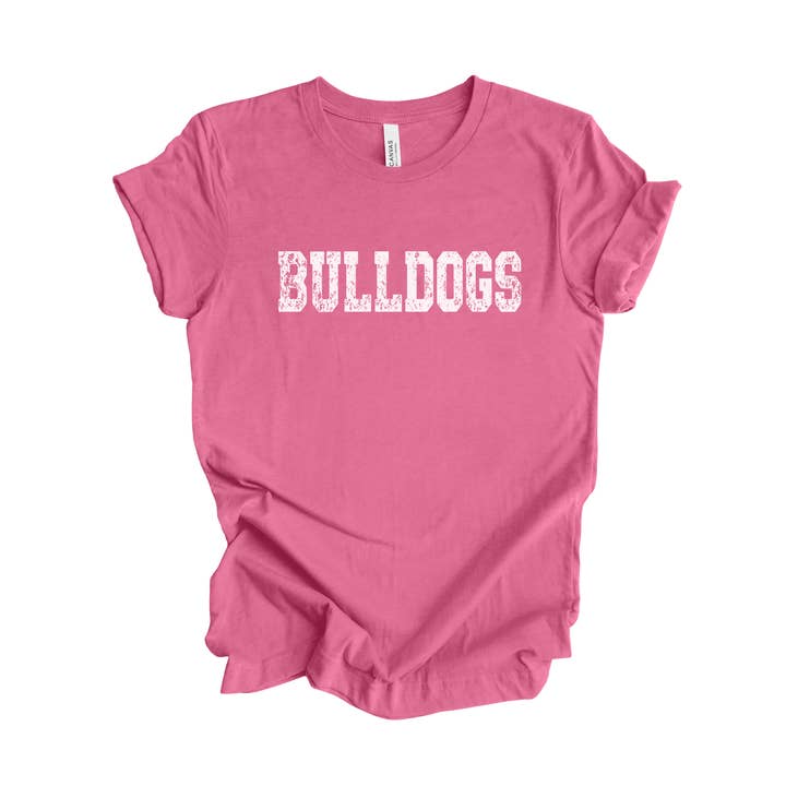 Fan Gear Central - Wholesale Screen Printed T-Shirt - Women's - Bulldogs School Mascot Graphic T-Shirt1