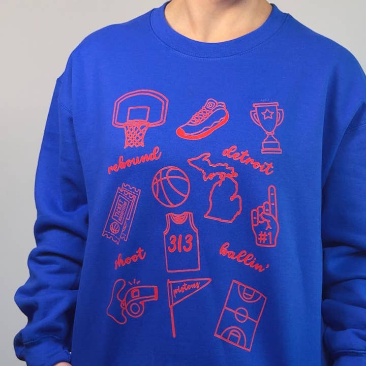 Detroit Basketball Doodle Sweatshirt for wholesale by Weigl Designs