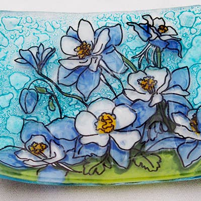 Pampeana - Wholesale Bath Soap Dish - Blue Coloumbine Soap Dish