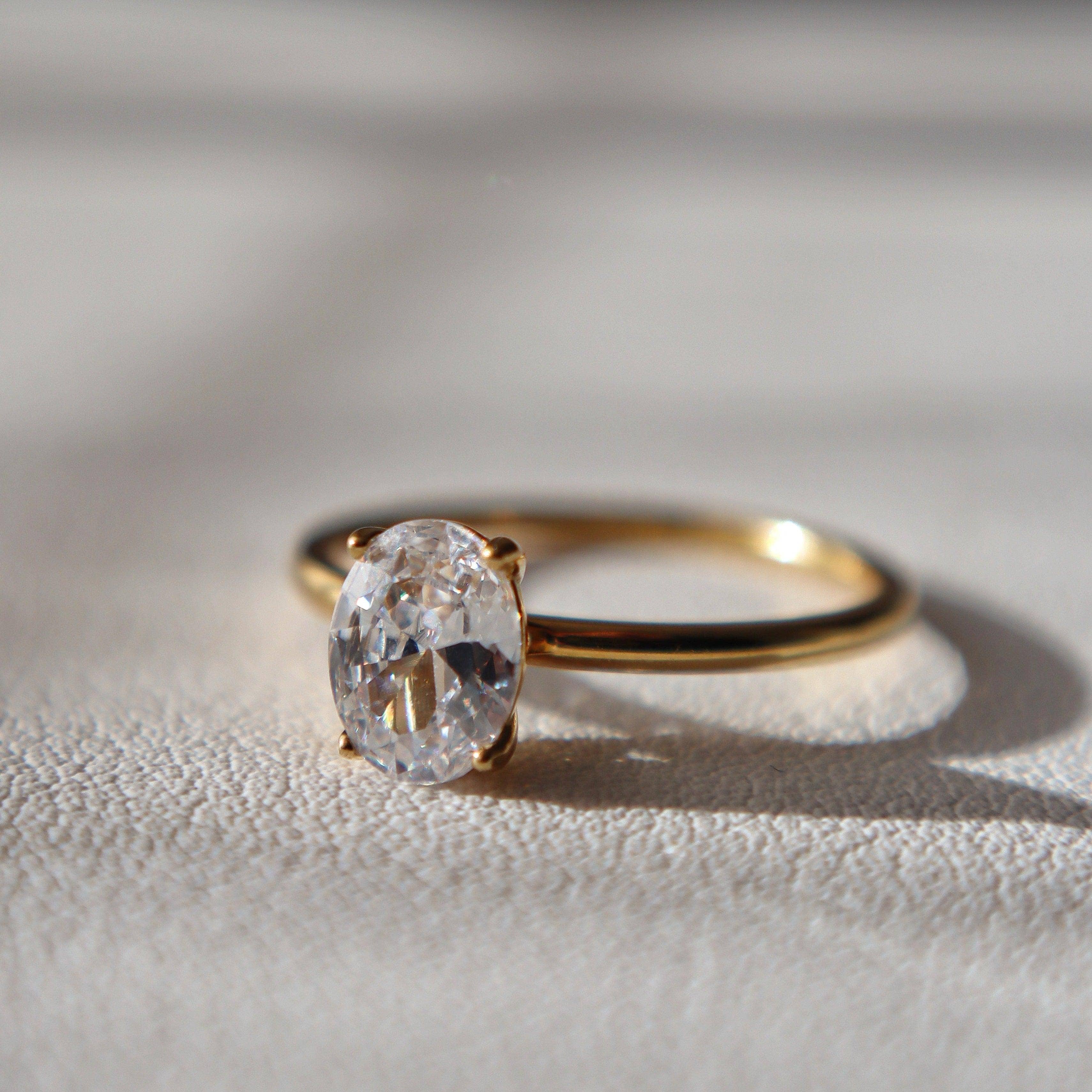 JESSA Jewelry - Wholesale Single Stone/Solitaire Ring - Oval Solitaire Ring | Zirconia Ring3