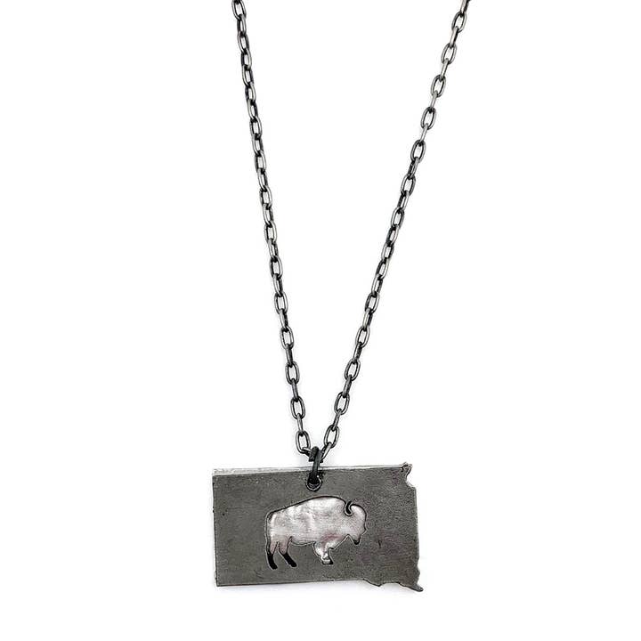 Anju Jewelry - Wholesale Pendant/Charm Necklace - Home State Jewelry - South Dakota with Bison