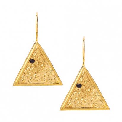 Brincos Triângulo Ônix por atacado de Kipepeo