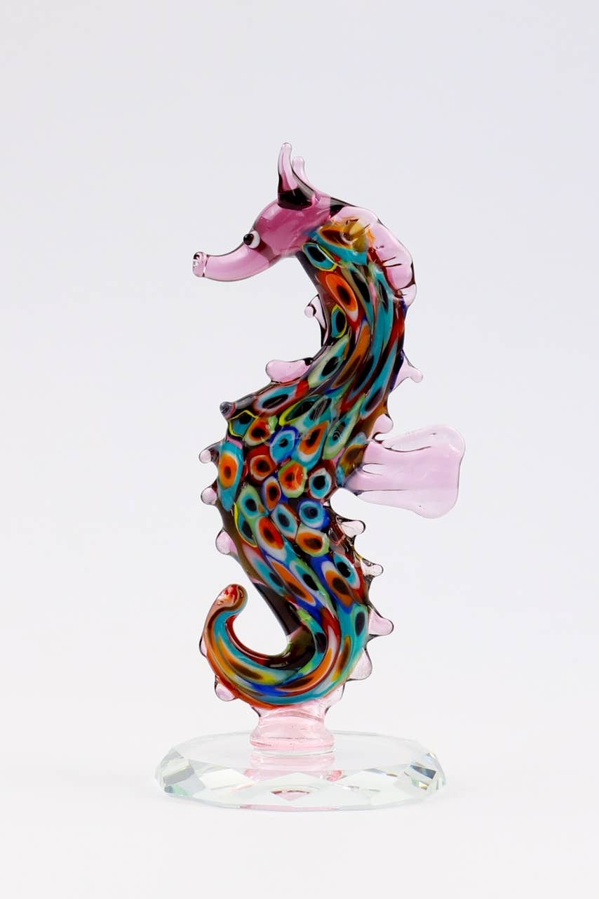 Adamodart - Venta al por mayor Escultura - Escultura de caballito de mar de cristal, decoración turca de ojos malvados, nazar1