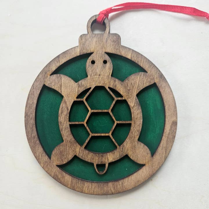 Wood Ornament (4.5") - Sea Turtle for wholesale by Grain of Hope