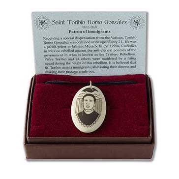 Touchstone Pottery - Wholesale Individual Charm/Pendant - Saint Toribio Romo Gonzalez Porcelain Pendant1