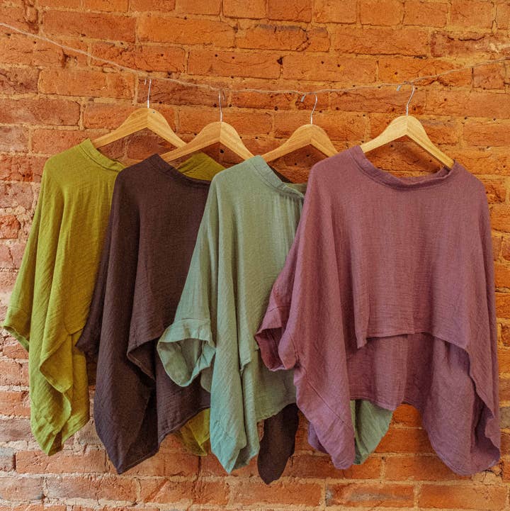 Bohemian Bamboo Organic Cotton Tee Shirt, Flowy Comfy Top for wholesale by Gardenbelle Shop