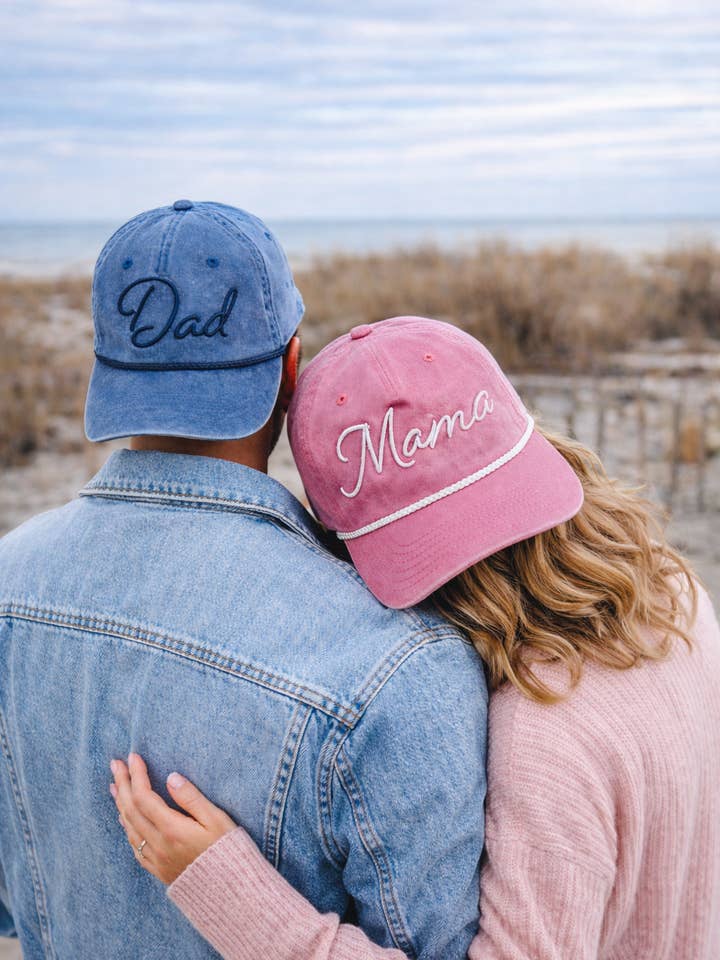 Puff Embroidery Mama Hats, 5 Panel Legacy Skully Rope Cap for wholesale by Ginger And Thread