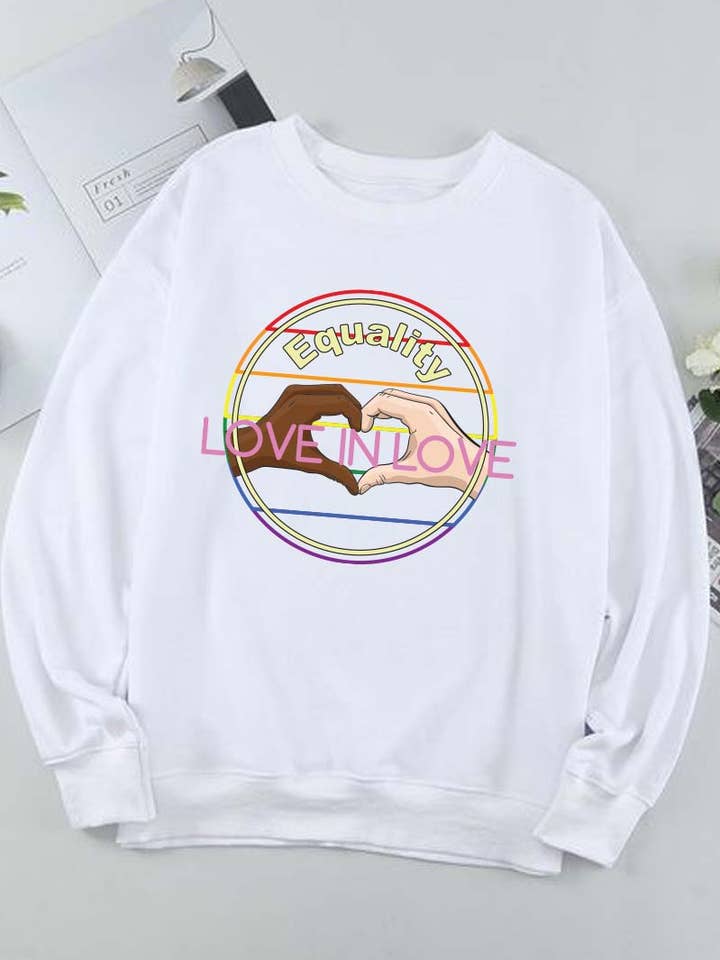 M7894-SW LOVE IN LOVE-sweatshirts met grafische print voor wholesale door HARANG