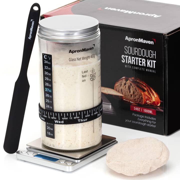 Top Rated Brands - Wholesale DIY Food Kit - Sourdough Starter Kit - 34 oz Jar with Scale Gift Idea